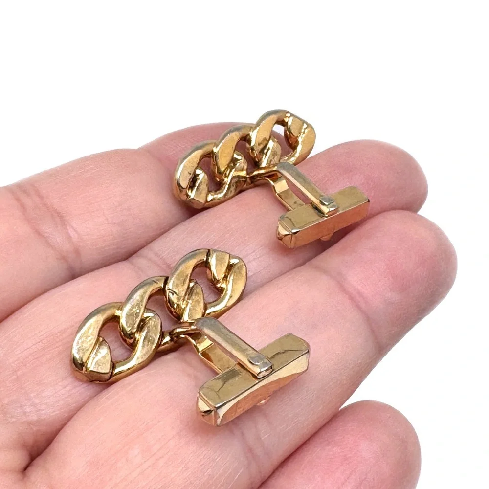 SWANK Vintage Goldtone Curb Chain Link Cufflinks
